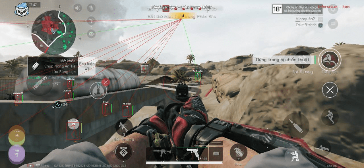 [<b>ANDROID NO ROOT</b>] BẢN VIP- IDEN Delta Force - AIMBOT CHO ADR