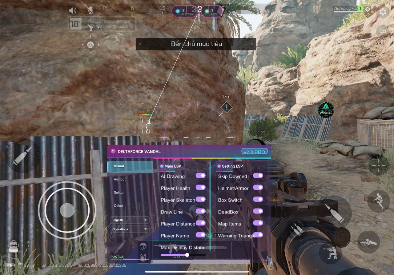 [<b>IOS NONJB</b>] BẢN [VANDAL] deltal ForceI-ANTIBAN - AIMBOT CỰC XỊN (SAU KHI THUÊ KEY, BẤM VÀO HÌNH ẢNH ĐỂ CÀI ĐẶT GAME )