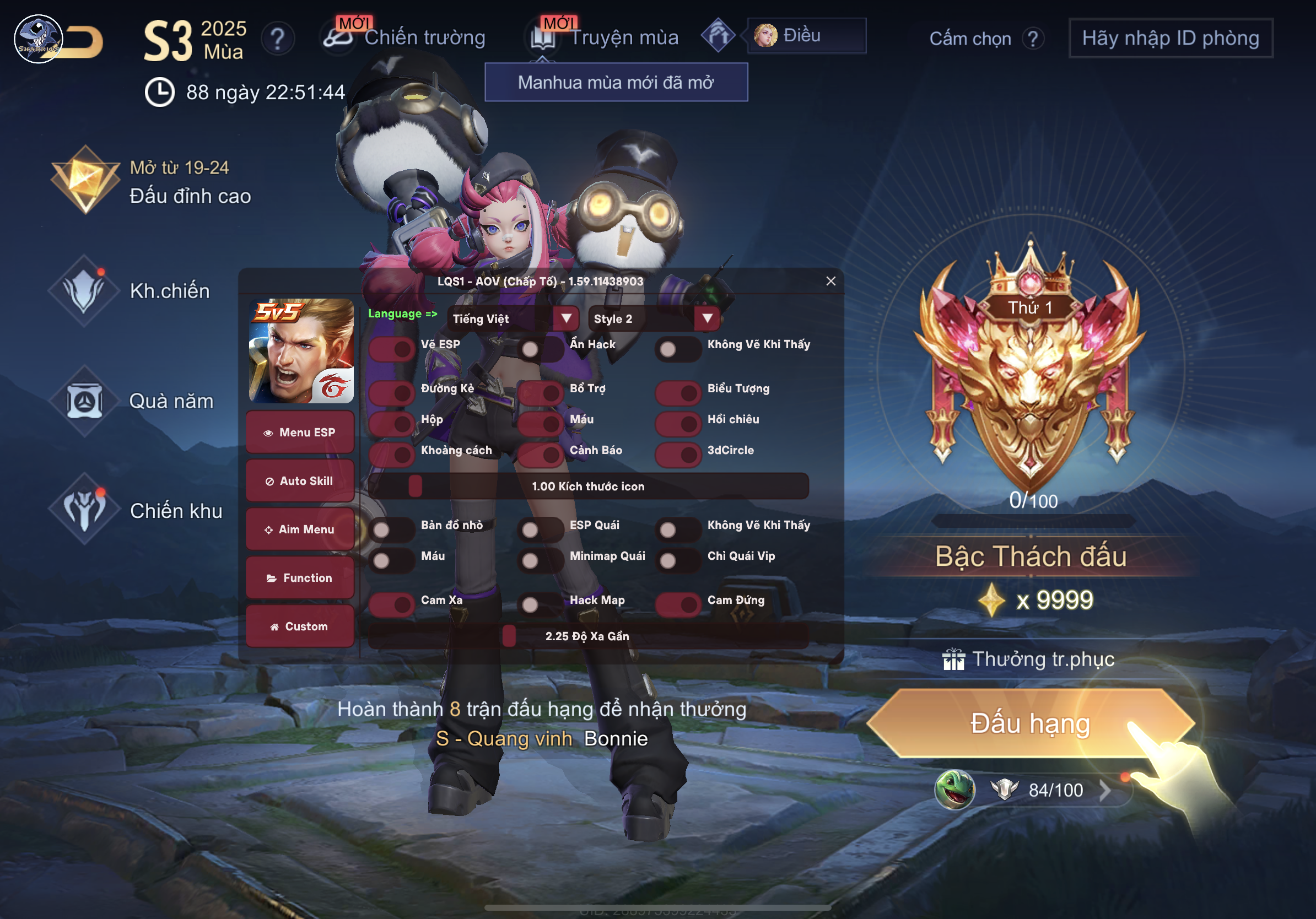 <h3>[<b>IOS NONJB</b>] HACK MAP LIÊN QUÂN MOBILE (AOV) <h4>[<b>GÓI VIP</b>] CÀI QUA TESTFLIGHT VIP VL